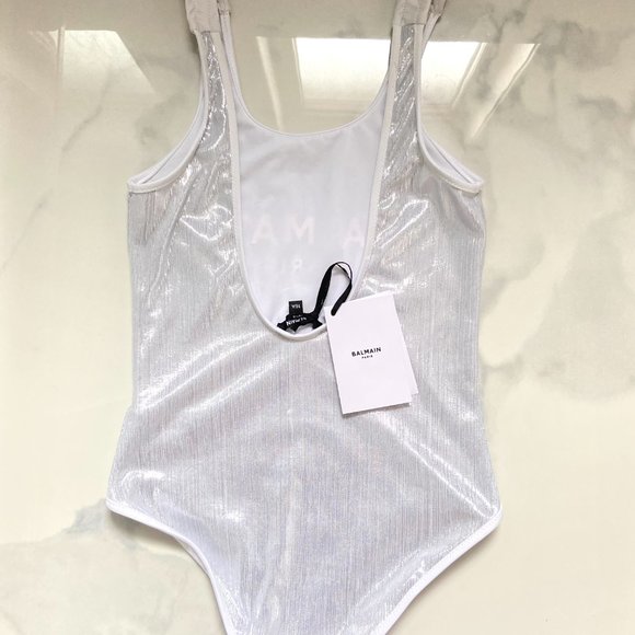 Balmain Paris Girls Silver Bathing Suit - Picture 5 of 7